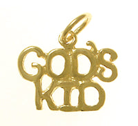 14k Gold, Sayings Pendant, "GOD'S KID"