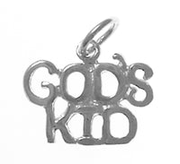 Sterling Silver, Sayings Pendant, "GOD'S KID"