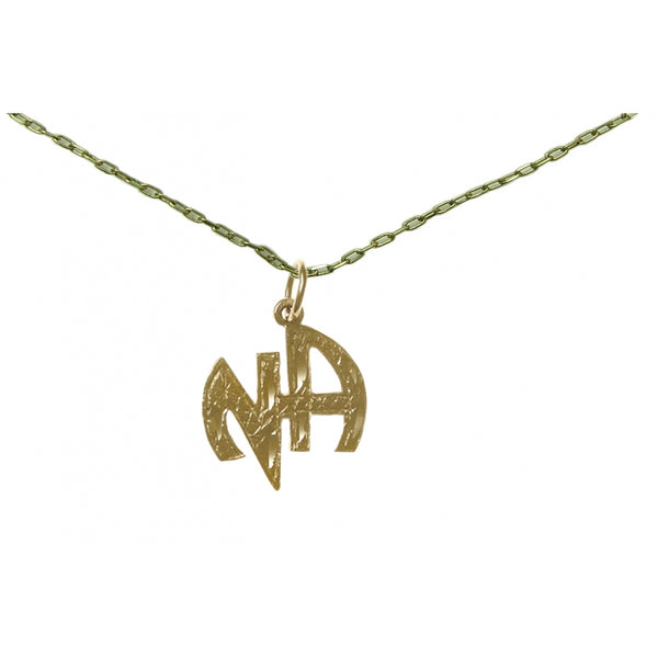 Set of Brass #819 Narcotics Anonymous NA Initial Pendant with Brass Chain, $12.50-$13.50, Chain Available in 3 Different Lengths