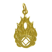 14k Gold Pendant, Narcotics Anonymous NA Symbol in Flames