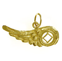 14k Gold Pendant, Narcotics Anonymous NA Recovery Symbol on an Angels Wing