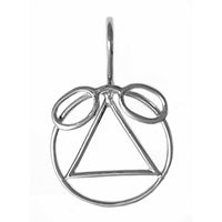 Sterling Silver Pendant, Alcoholics Anonymous AA Symbol with a "New Pair of Glasses", Medium Size