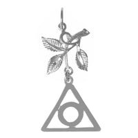 Sterling Silver Pendant, Family Recovery Symbol with 3 Leaves