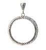 Sterling Silver, Alcoholics Anonymous AA Medallion Holder, Rope Style