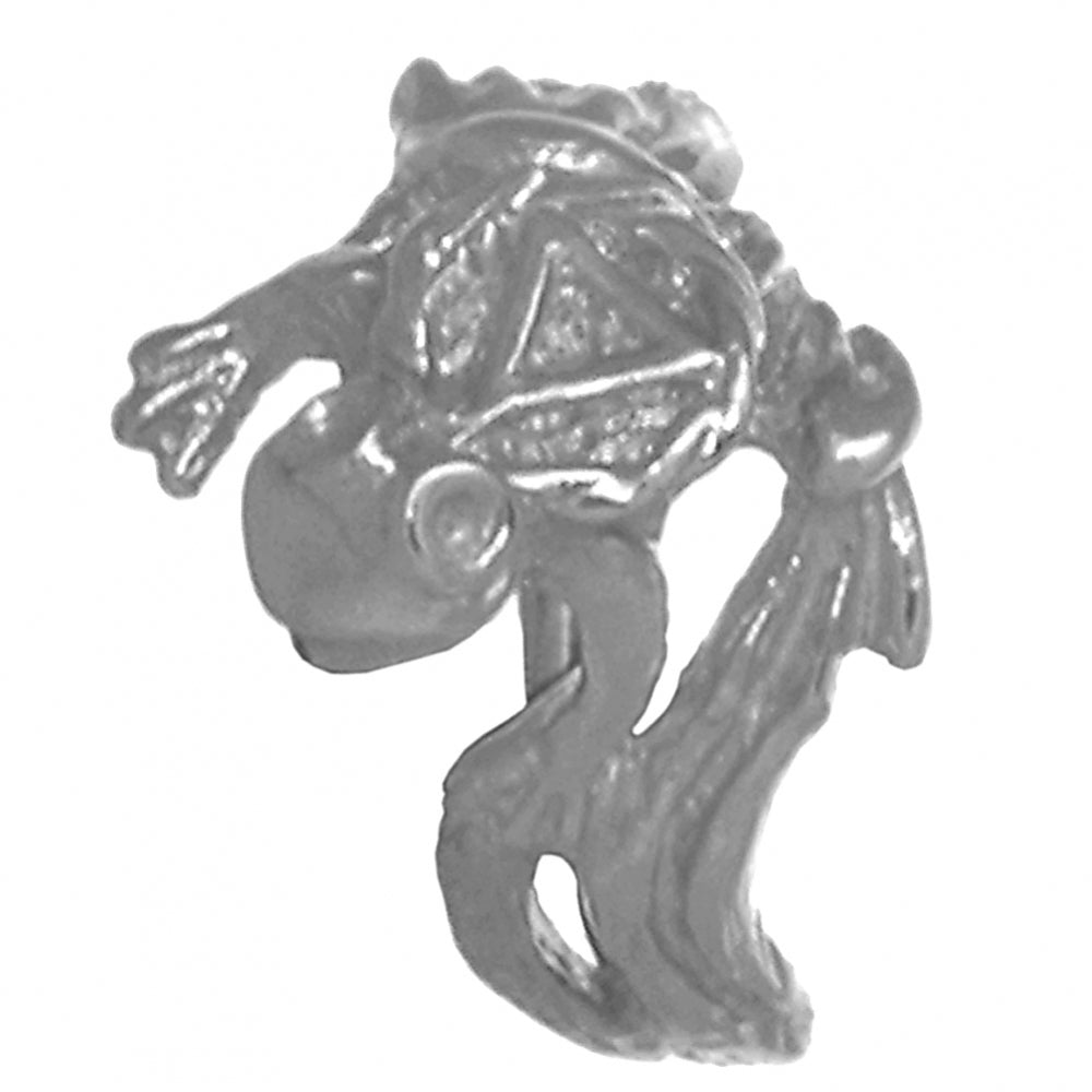 Sterling Silver Ring, Frog with Alcoholics Anonymous AA Symbol