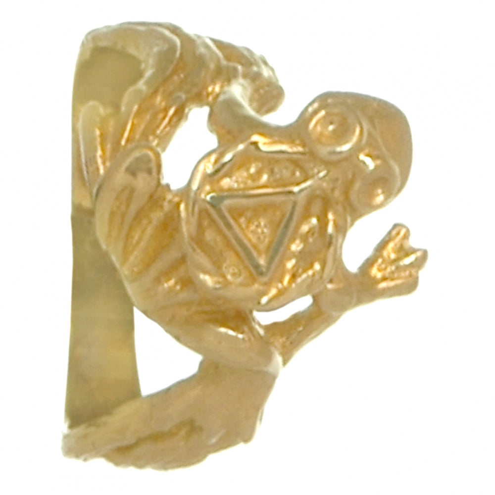 14k Gold Ring, Adorable Frog with Alcoholics Anonymous AA Symbol