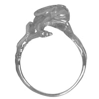 Sterling Silver Ring, Frog with Alcoholics Anonymous AA Symbol