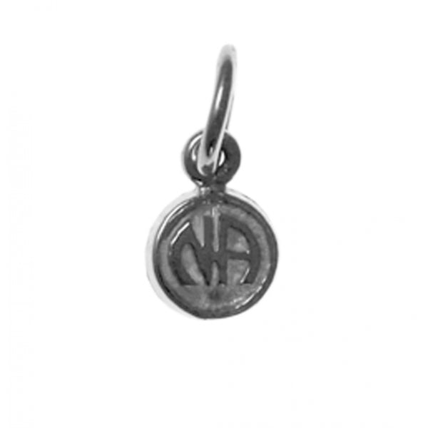 Sterling Silver Pendant, "Narcotics Anonymous" Initials in a Coin Style, Very Small Size