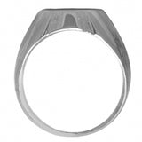 Sterling Silver Mens Ring with Alcoholics Anonymous AA Symbol in a Wide Signet Style