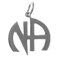 Sterling Silver Pendant, "Narcotics Anonymous" Initials, Smooth Style