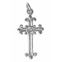 Sterling Silver Pendant, Alcoholics Anonymous AA Symbol on a Small Lovely Cross