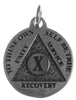 Mini Recovery Medallions, Your Choice of Blank, 24 Hour or Years 1-20, 25 & 30, Sterling Silver, Serenity Prayer on Back