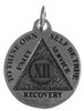 Mini Recovery Medallions, Your Choice of Blank, 24 Hour or Years 1-20, 25 & 30, Sterling Silver, Serenity Prayer on Back