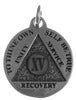 Mini Recovery Medallions, Your Choice of Blank, 24 Hour or Years 1-20, 25 & 30, Sterling Silver, Serenity Prayer on Back