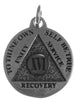 Mini Recovery Medallions, Your Choice of Blank, 24 Hour or Years 1-20, 25 & 30, Sterling Silver, Serenity Prayer on Back