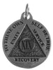 Mini Recovery Medallions, Your Choice of Blank, 24 Hour or Years 1-20, 25 & 30, Sterling Silver, Serenity Prayer on Back