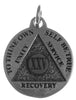 Mini Recovery Medallions, Your Choice of Blank, 24 Hour or Years 1-20, 25 & 30, Sterling Silver, Serenity Prayer on Back
