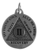 Mini Recovery Medallions, Your Choice of Blank, 24 Hour or Years 1-20, 25 & 30, Sterling Silver, Serenity Prayer on Back
