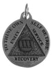Mini Recovery Medallions, Your Choice of Blank, 24 Hour or Years 1-20, 25 & 30, Sterling Silver, Serenity Prayer on Back