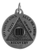 Mini Recovery Medallions, Your Choice of Blank, 24 Hour or Years 1-20, 25 & 30, Sterling Silver, Serenity Prayer on Back