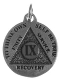 Mini Recovery Medallions, Your Choice of Blank, 24 Hour or Years 1-20, 25 & 30, Sterling Silver, Serenity Prayer on Back