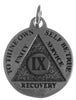 Mini Recovery Medallions, Your Choice of Blank, 24 Hour or Years 1-20, 25 & 30, Sterling Silver, Serenity Prayer on Back