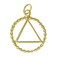 14k Gold Pendant, Twist Wire Style, Medium Size