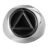 Sterling Silver Mens Ring, Alcoholics Anonymous AA Symbol with Black Enamel Inlay