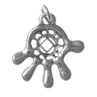Sterling Silver Pendant, Hamsa, the Universal Sign of Protection, Narcotics Anonymous NA Recovery Symbol in the Center