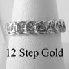 Sterling Silver Ring with Continuous Alcoholics Anonymous AA Symbol Circle Triangle on a Narrow Style Band