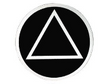 3" Round Alcoholics Anonymous AA Recovery Symbol Sticker, Available in 9 Colors