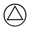 1-1/2" Round Alcoholics Anonymous AA Recovery Symbol Sticker, Available in 3 Colors