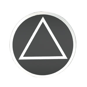 3" Round Alcoholics Anonymous AA Recovery Symbol Sticker, Available in 8 Colors