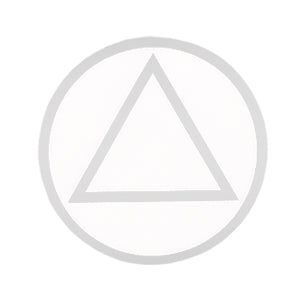 3" Round Alcoholics Anonymous AA Recovery Symbol Sticker, Available in 8 Colors