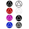 Set of 8 3", RS5 Round Alcoholics Anonymous Recovery Symbol Stickers, All 8 Different Colors