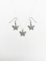 Sterling Silver AA Butterfly pendant and earring Set