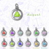 Sterling Silver Flat Circle Pendant with 6mm Triangle Birthstone – 12-Step Recovery Jewelry