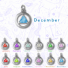 Sterling Silver Flat Circle Pendant with 6mm Triangle Birthstone – 12-Step Recovery Jewelry