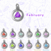 Sterling Silver Flat Circle Pendant with 6mm Triangle Birthstone – 12-Step Recovery Jewelry