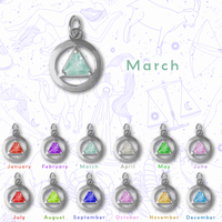 Sterling Silver Pendant, Medium Size, Available in 12 Different 6mm Triangle Colored CZ Birthstones