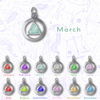 Sterling Silver Flat Circle Pendant with 6mm Triangle Birthstone – 12-Step Recovery Jewelry