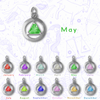 Sterling Silver Flat Circle Pendant with 6mm Triangle Birthstone – 12-Step Recovery Jewelry