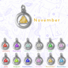 Sterling Silver Flat Circle Pendant with 6mm Triangle Birthstone – 12-Step Recovery Jewelry