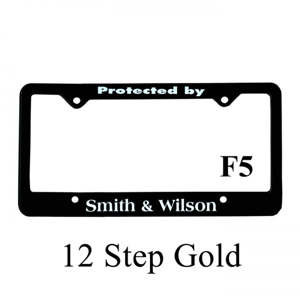 Recovery Related Plastic Auto License Plate Frame, #F5,Protected by Smith & Wilson
