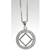 Set of Narcotics Anonymous NA Symbol #26Narcotics Anonymous NA CZ Pendant with #212 Medium Box Chain, Chain Available in 3 Different Lengths