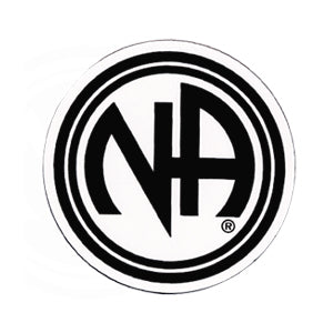 3" Round "NA " Initial Recovery Sticker, Available in 7 Colors