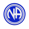3" Round "NA " Initial Recovery Sticker, Available in 7 Colors