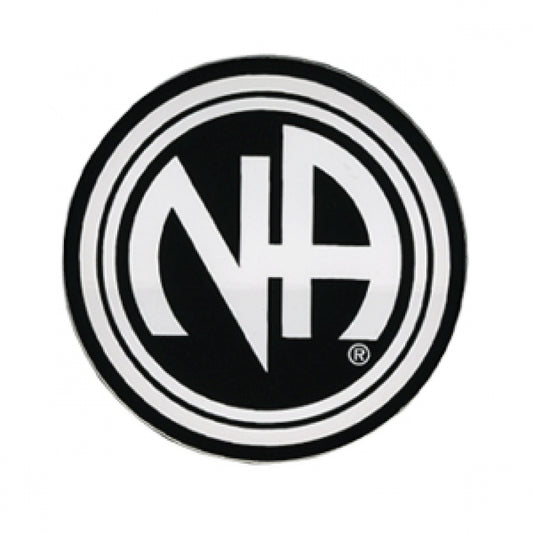 1-1/2" Round "NA " Initial Recovery Sticker, Available in 5 Colors