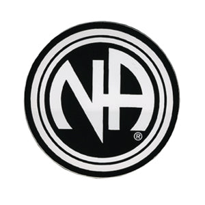3" Round "NA " Initial Recovery Sticker, Available in 7 Colors