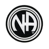 3" Round "NA " Initial Recovery Sticker, Available in 7 Colors